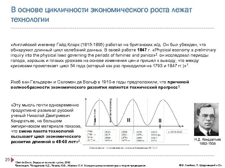 В основе цикличности экономического роста лежат технологии «Английский инженер Гайд Кларк (1815 -1895) работал