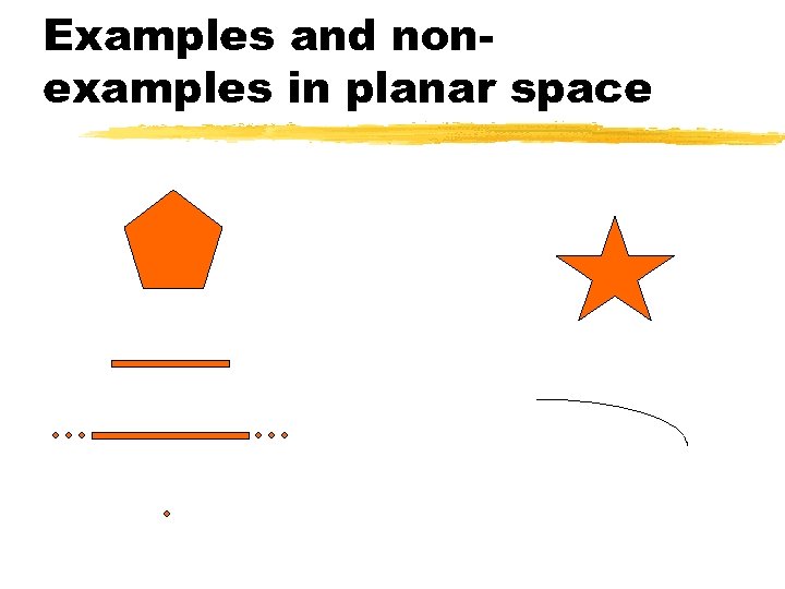 Examples and nonexamples in planar space 