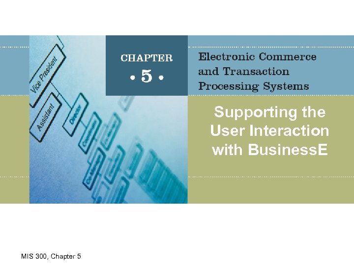 Supporting the User Interaction with Business. E MIS 300, Chapter 5 