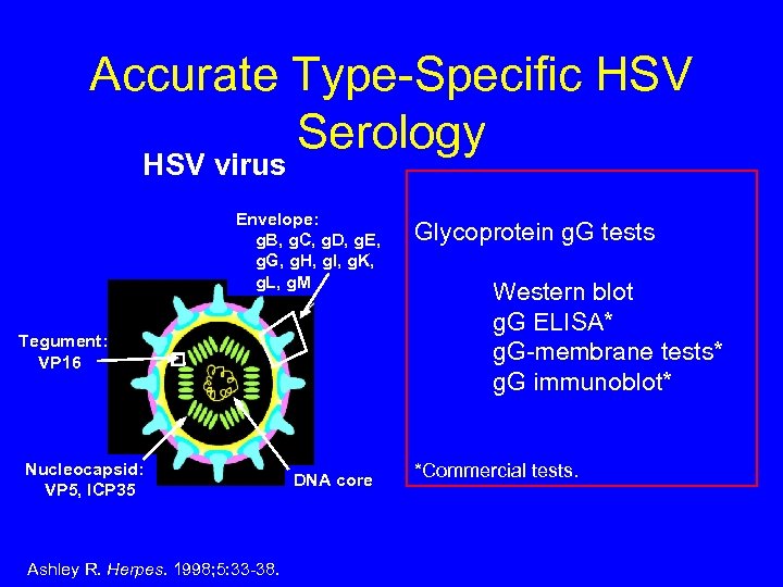 Accurate Type-Specific HSV Serology HSV virus Envelope: g. B, g. C, g. D, g.