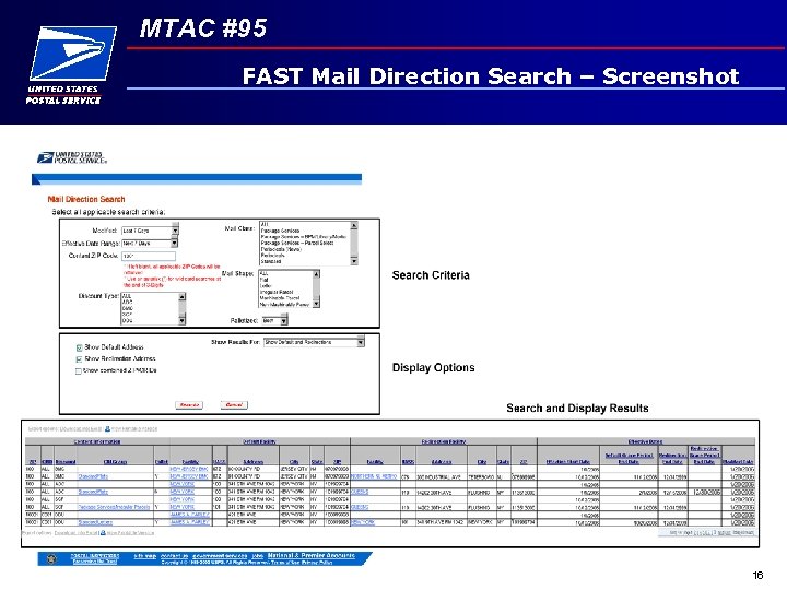 MTAC #95 FAST Mail Direction Search – Screenshot 16 