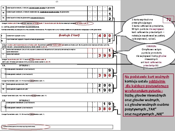 -2 - 8 c Liczba kopert zwrotnych, w których nie było koperty na kartę