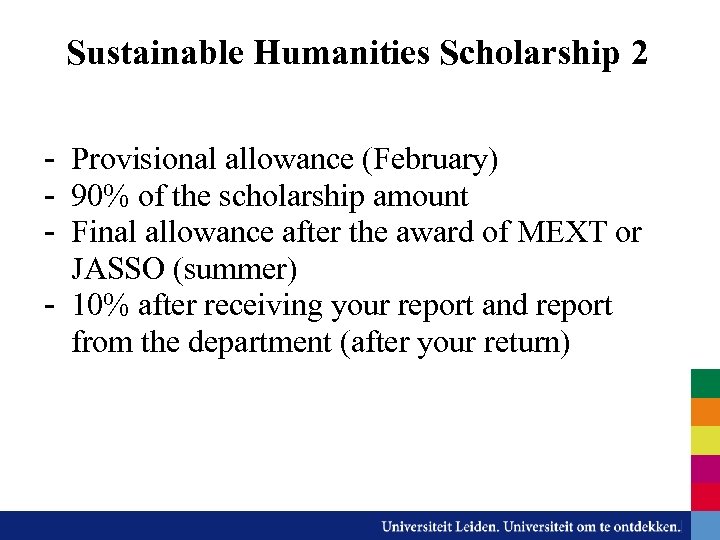 Sustainable Humanities Scholarship 2 - Provisional allowance (February) - 90% of the scholarship amount