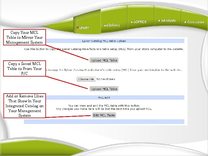 Copy Your MCL Table to Mirror Your Management System Copy a Saved MCL Table