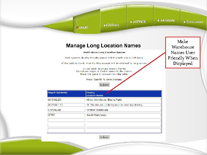 Manage Long Location Names Make Warehouse Names User Friendly When Displayed 