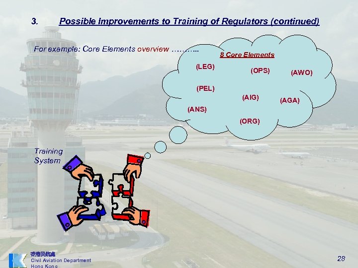 3. Possible Improvements to Training of Regulators (continued) For example: Core Elements overview ……….