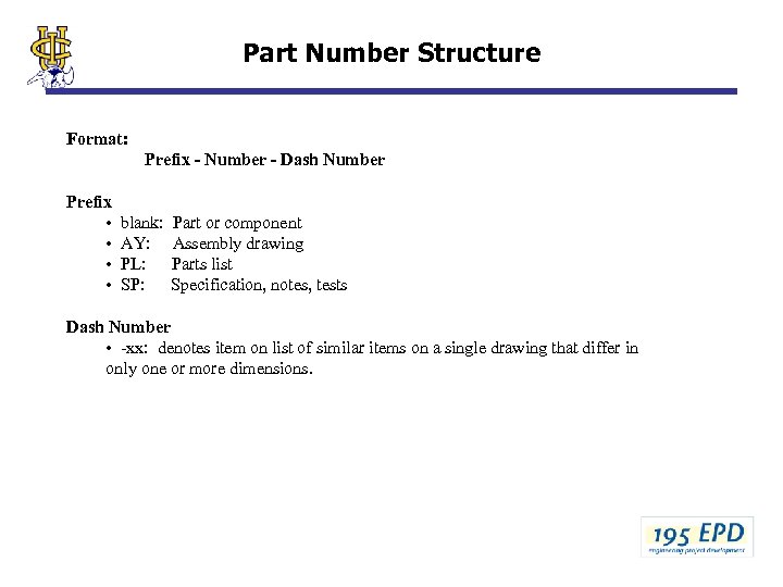 Part Number Structure Format: Prefix - Number - Dash Number Prefix • blank: Part