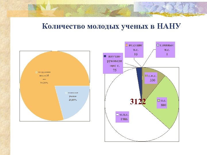 Количество молодых ученых в НАНУ 3122 