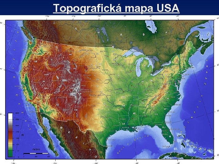 Topografická mapa USA 