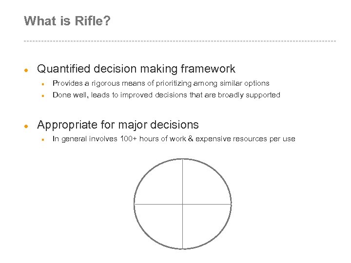 What is Rifle? l Quantified decision making framework n n l Provides a rigorous