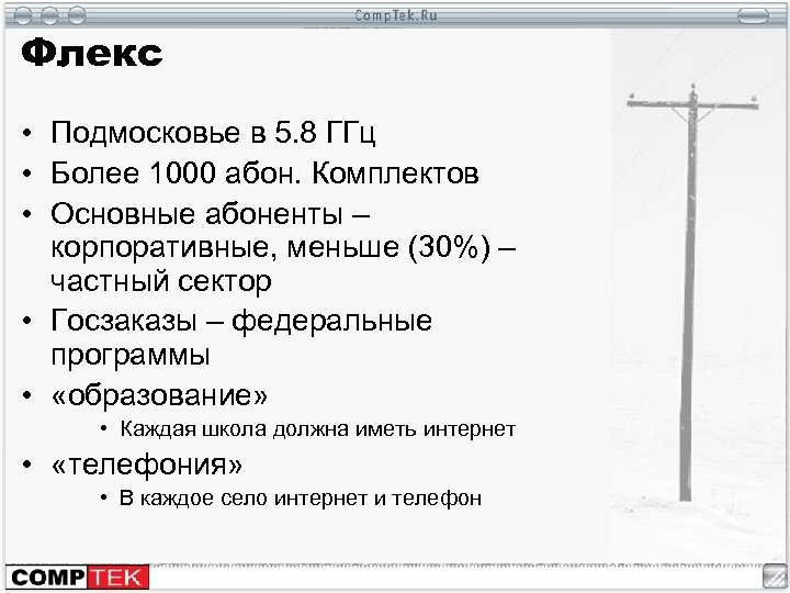 Флекс • Подмосковье в 5. 8 ГГц • Более 1000 абон. Комплектов • Основные