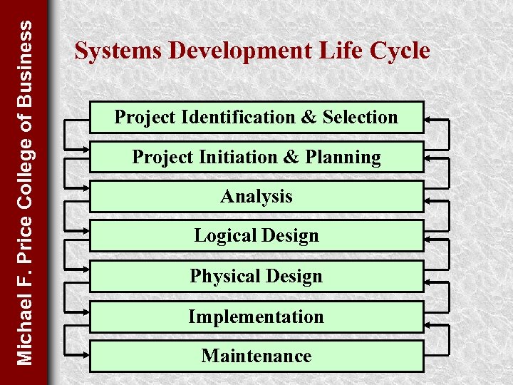 Michael F. Price College of Business Systems Development Life Cycle Project Identification & Selection