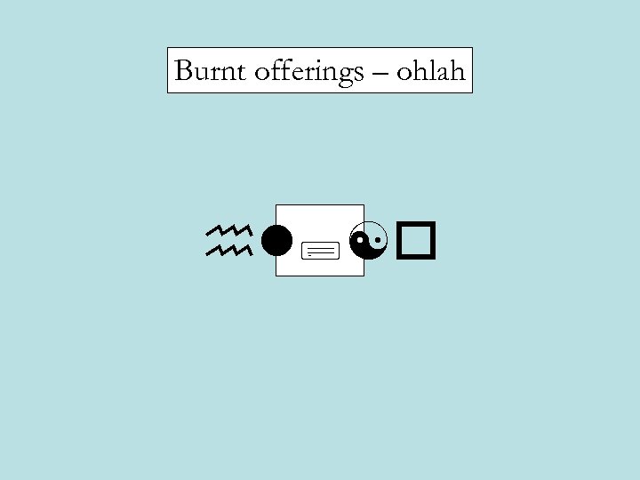 Burnt offerings – ohlah hl; [o 