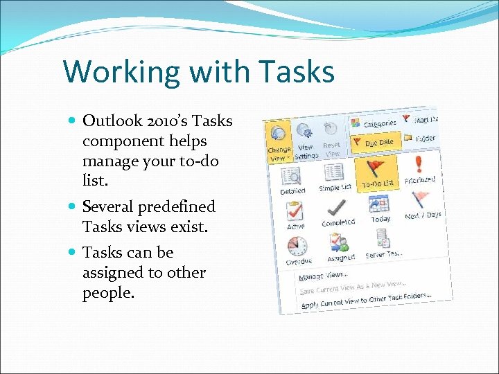 managing tasks in outlook 2010