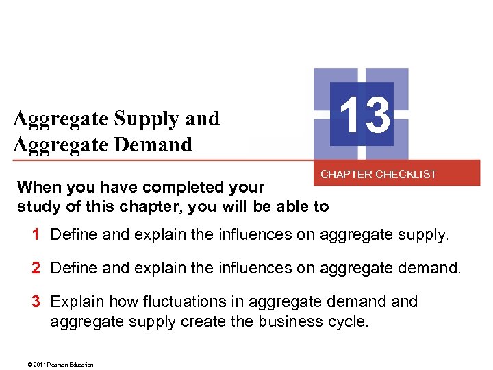 13 Aggregate Supply and Aggregate Demand CHAPTER CHECKLIST When you have completed your study