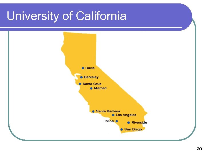 University of California 20 