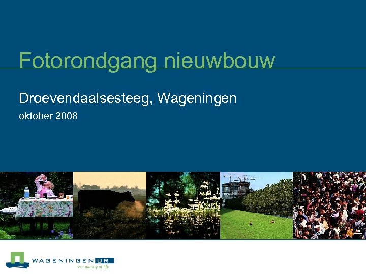 Fotorondgang nieuwbouw Droevendaalsesteeg, Wageningen oktober 2008 