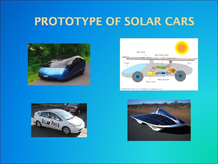 PROTOTYPE OF SOLAR CARS 