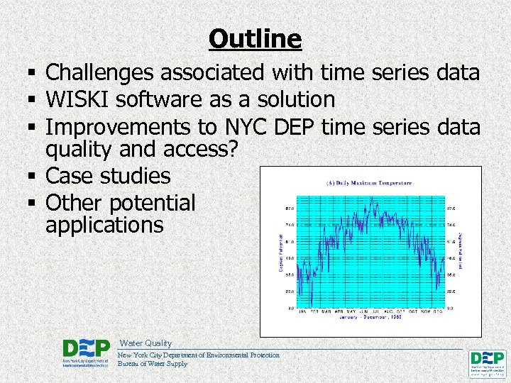 Outline § Challenges associated with time series data § WISKI software as a solution