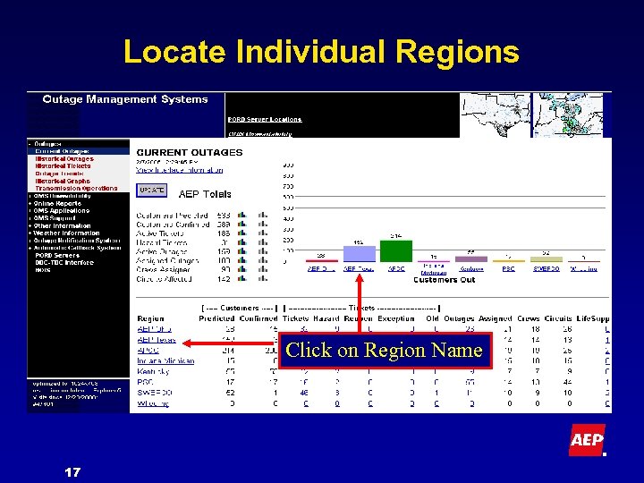 Locate Individual Regions Click on Region Name 17 