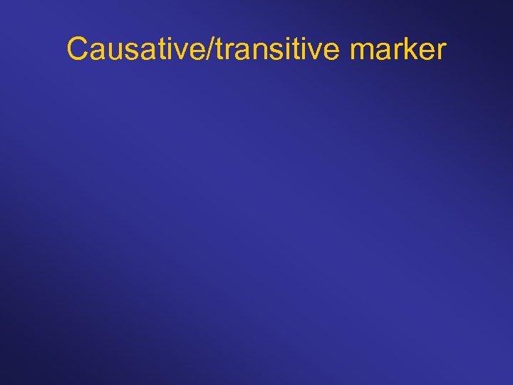 Causative/transitive marker 