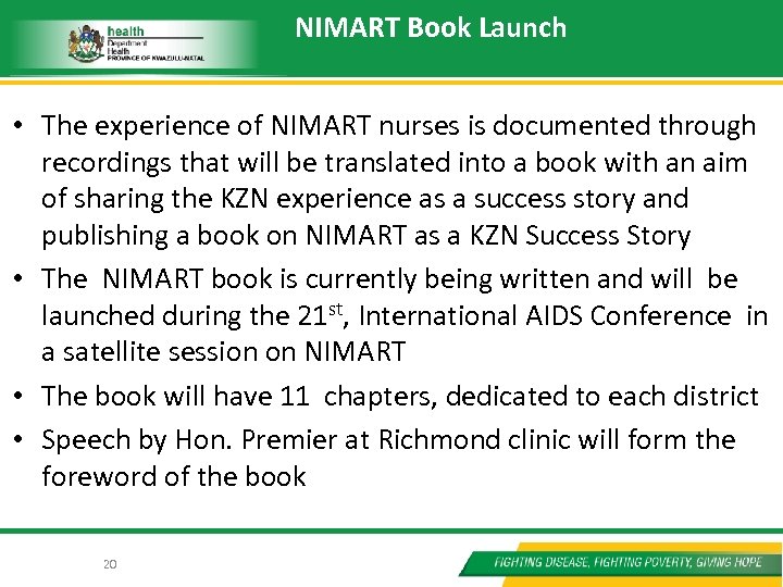 NIMART Book Launch • The experience of NIMART nurses is documented through recordings that