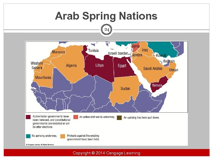 Arab Spring Nations 24 Copyright 2014 Cengage Learning Copyright ©© 2014 Cengage Learning 