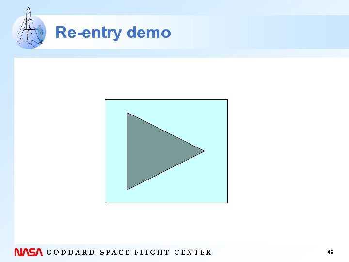 Re-entry demo GODDARD SPACE FLIGHT CENTER 49 