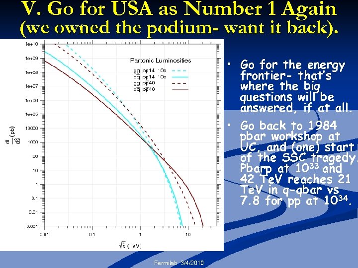 V. Go for USA as Number 1 Again (we owned the podium- want it