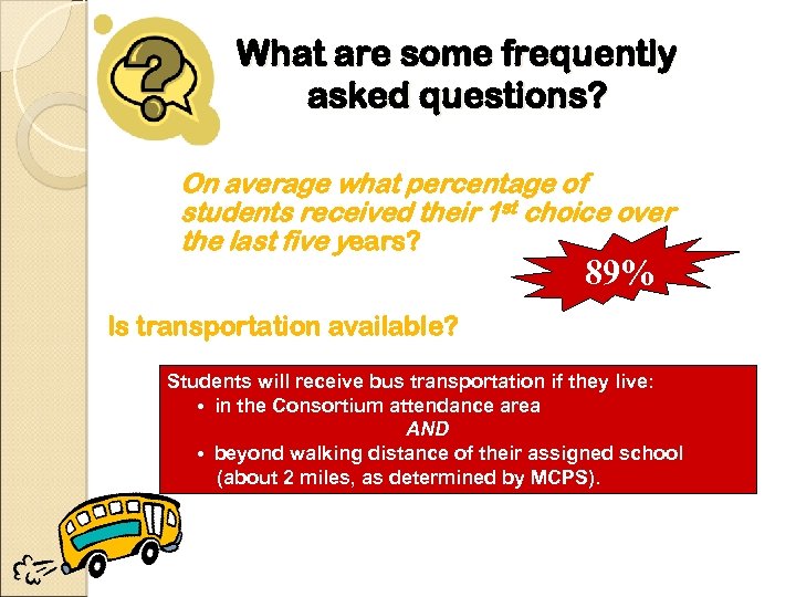 What are some frequently asked questions? On average what percentage of students received their