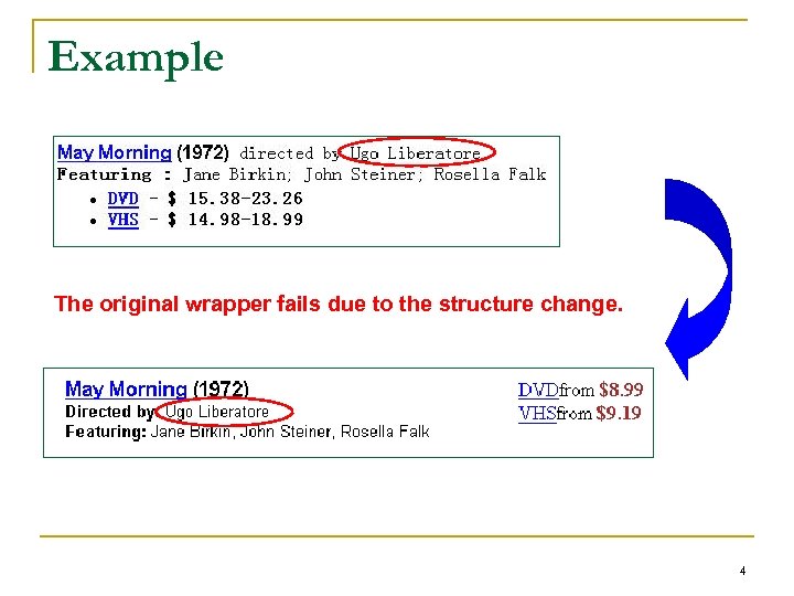 Example The original wrapper fails due to the structure change. 4 