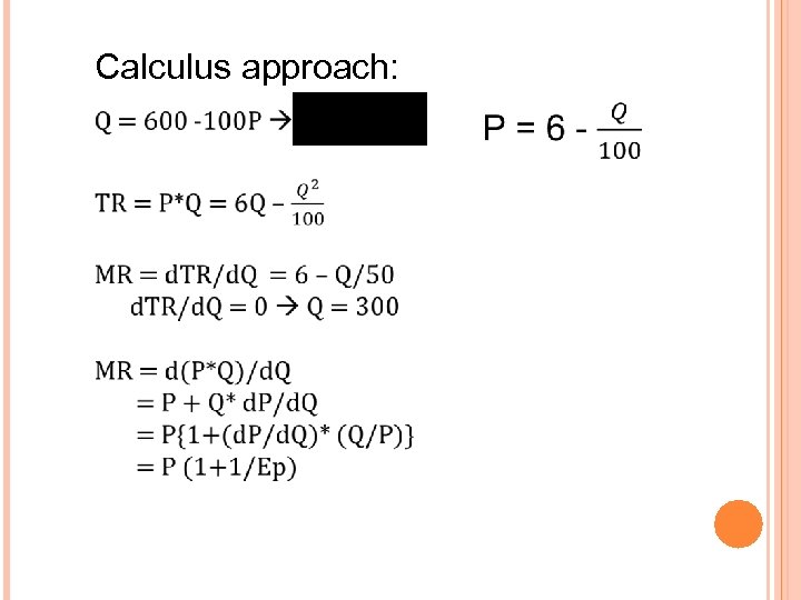 Calculus approach: 