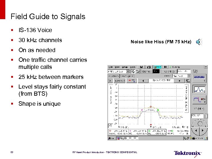 Field Guide to Signals § IS-136 Voice § 30 k. Hz channels Noise like