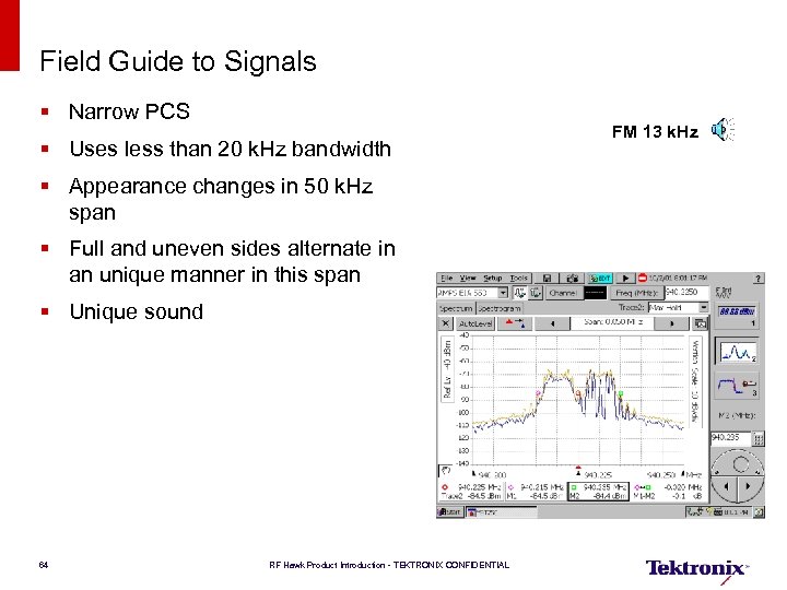 Field Guide to Signals § Narrow PCS § Uses less than 20 k. Hz