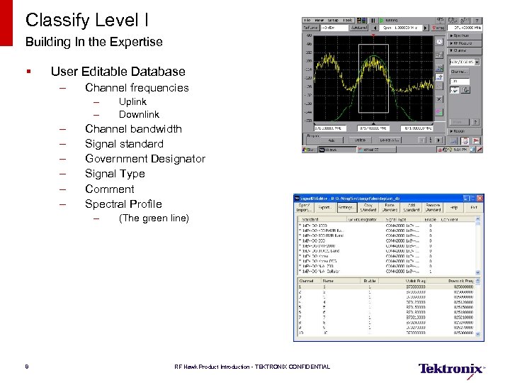Classify Level I Building In the Expertise § User Editable Database – Channel frequencies