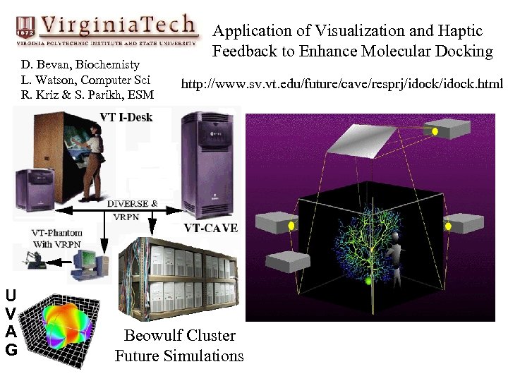 D. Bevan, Biochemisty L. Watson, Computer Sci R. Kriz & S. Parikh, ESM U