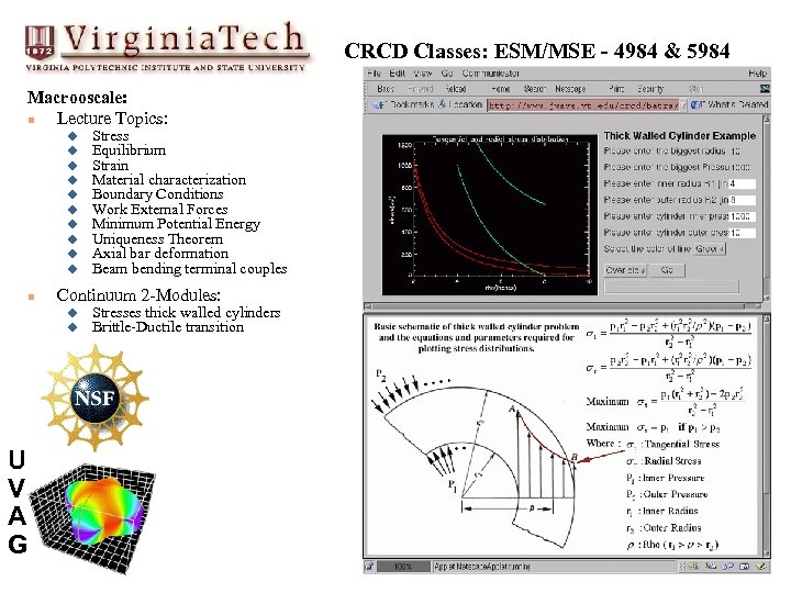 CRCD Classes: ESM/MSE - 4984 & 5984 Macrooscale: n Lecture Topics: u u u