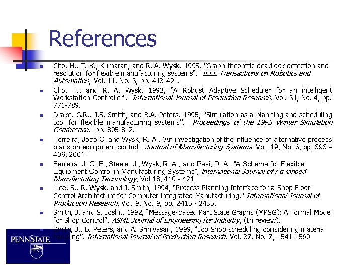 References n n n n Cho, H. , T. K. , Kumaran, and R.