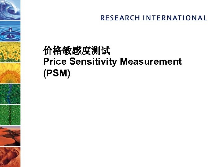 价格敏感度测试 Price Sensitivity Measurement (PSM) 