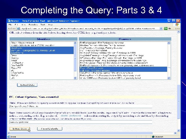 Completing the Query: Parts 3 & 4 