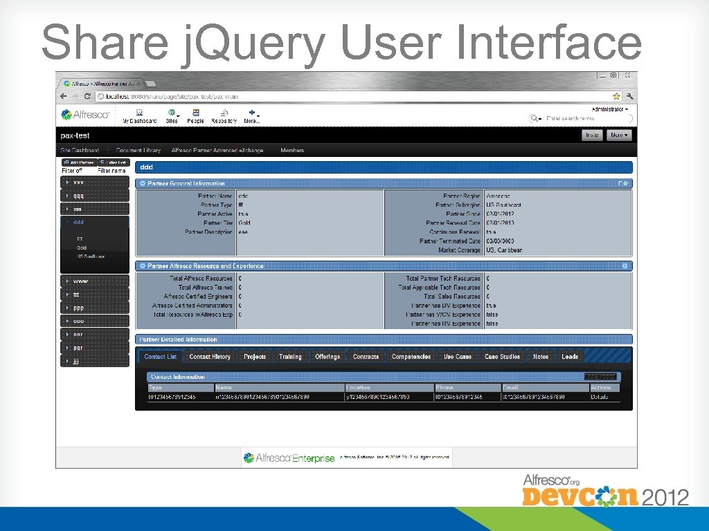 Share j. Query User Interface 