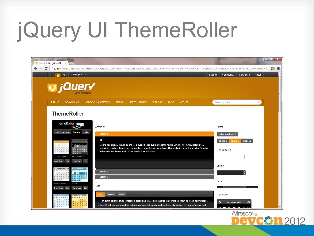 j. Query UI Theme. Roller 