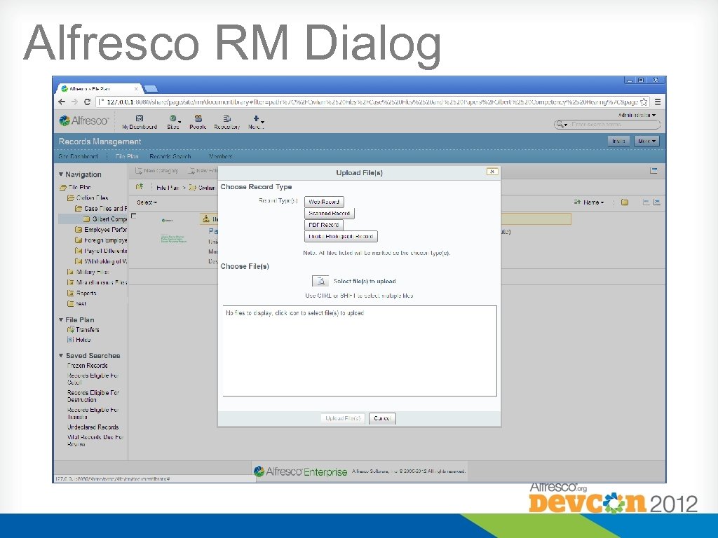 Alfresco RM Dialog 