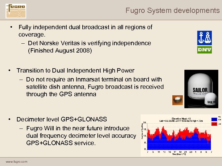 Fugro System developments • Fully independent dual broadcast in all regions of coverage. –