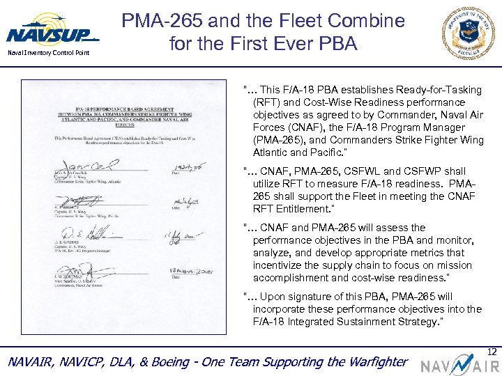 Naval Inventory Control Point PMA-265 and the Fleet Combine for the First Ever PBA