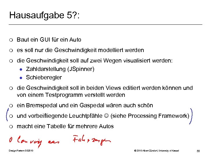 Hausaufgabe 5? : m Baut ein GUI für ein Auto m es soll nur