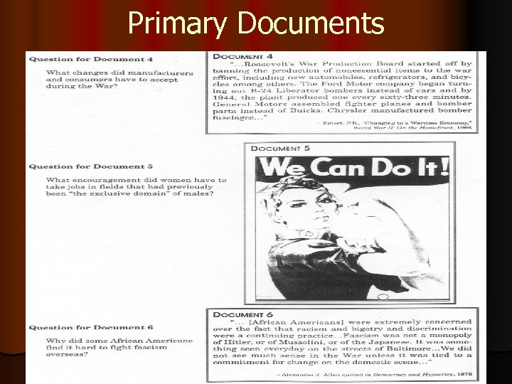 Primary Documents 