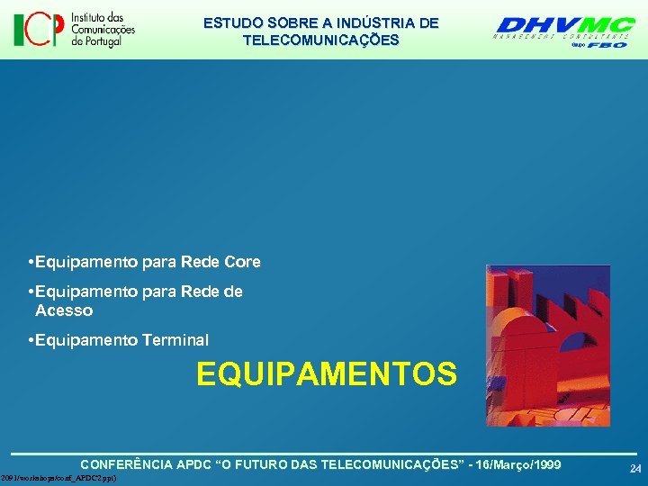 ESTUDO SOBRE A INDÚSTRIA DE TELECOMUNICAÇÕES • Equipamento para Rede Core • Equipamento para