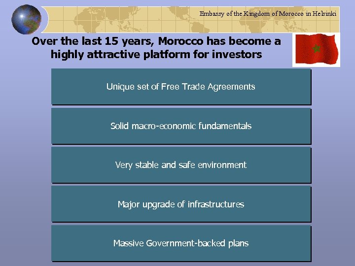 Embassy of the Kingdom of Morocco in Helsinki Over the last 15 years, Morocco