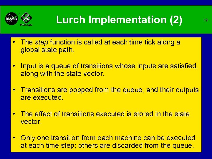 Lurch Implementation (2) • The step function is called at each time tick along